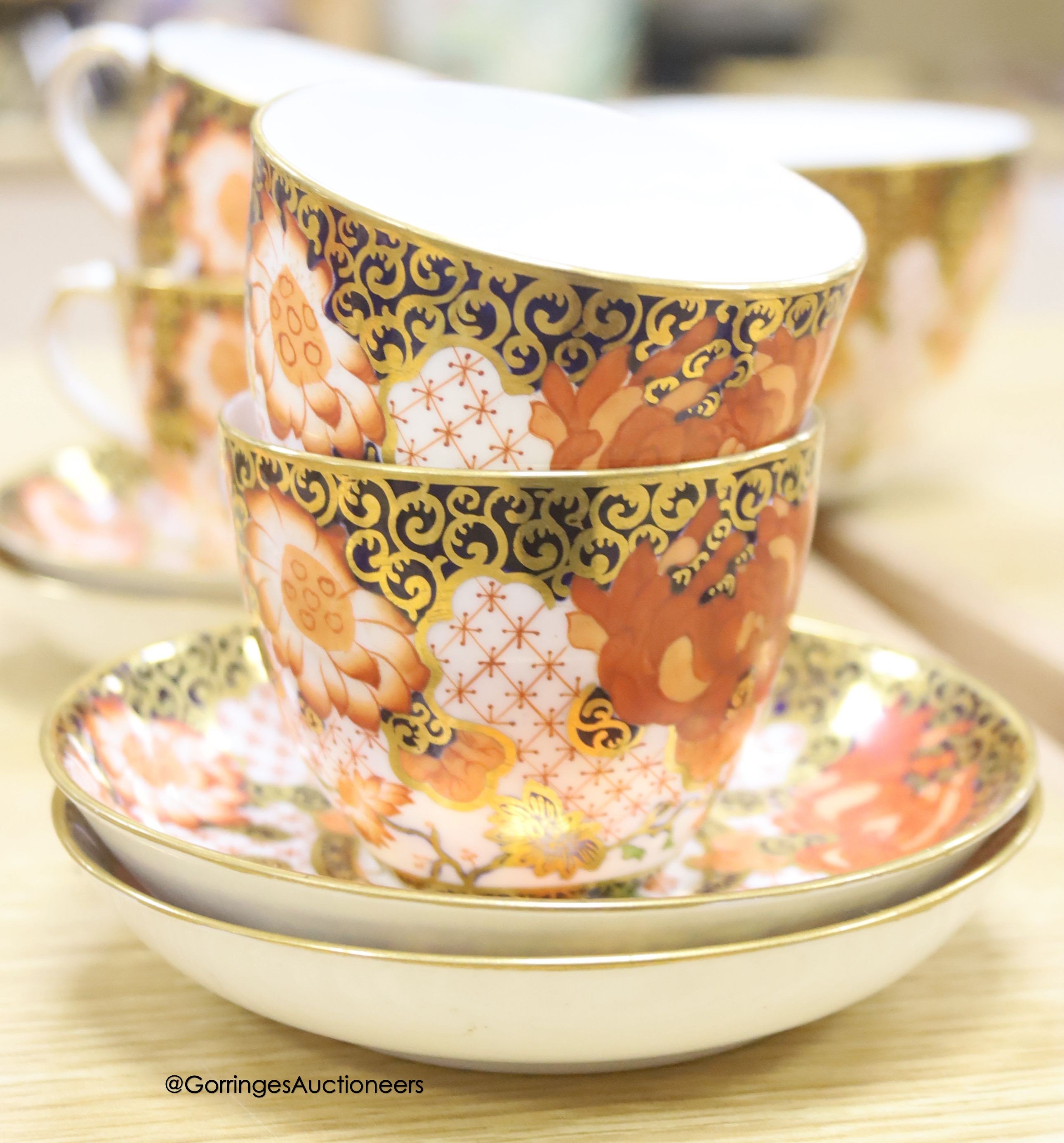 A quantity of Crown Derby Imari pattern No. 2444 tea and coffee wares